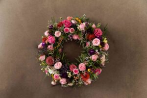 Krans m. rosa roser